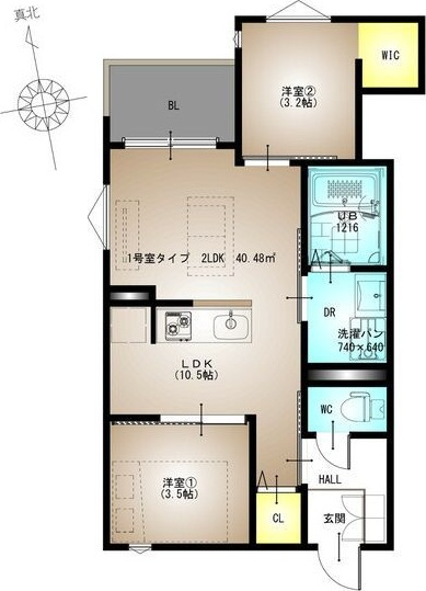 REGALEST La Nauage 武庫川の間取り