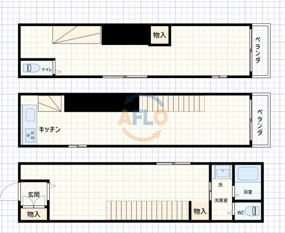 西成区松3丁目戸建の間取り
