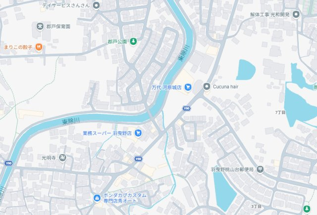 羽曳野市郡戸　新築一戸建ての地図