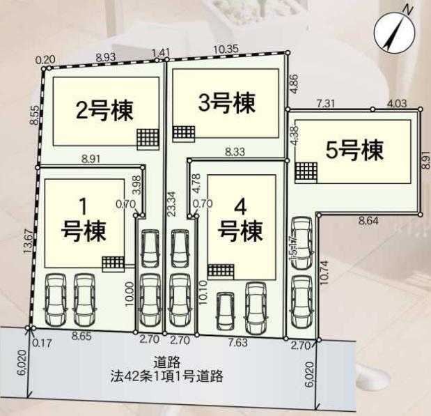船橋市前貝塚町第９の区画図