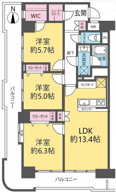 ライオンズプラザ北綾瀬の間取り
