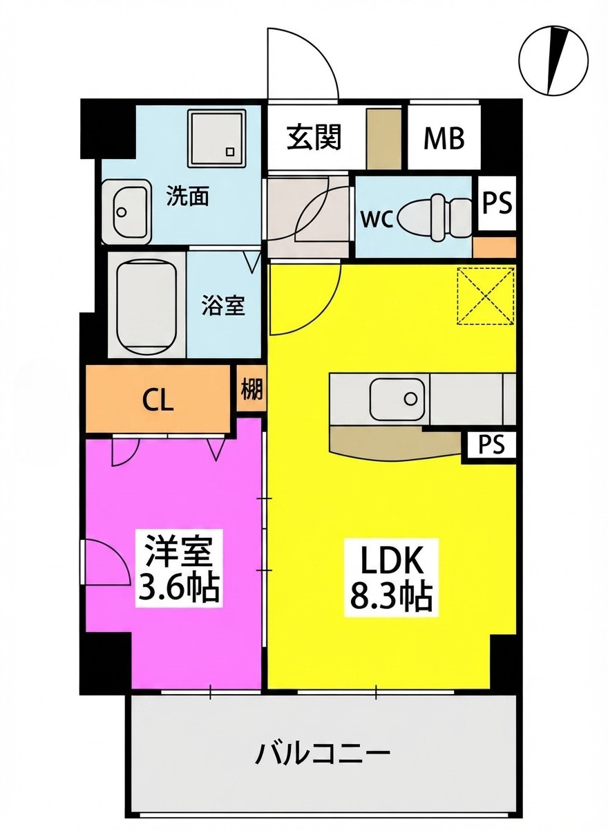 グラン　ソレイユ大橋の間取り|※図面と現況が異なる場合は現況を優先します。