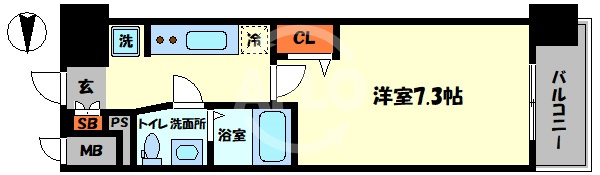 エグゼ難波WESTリバーの間取り|エグゼ難波WESTリバー　間取り