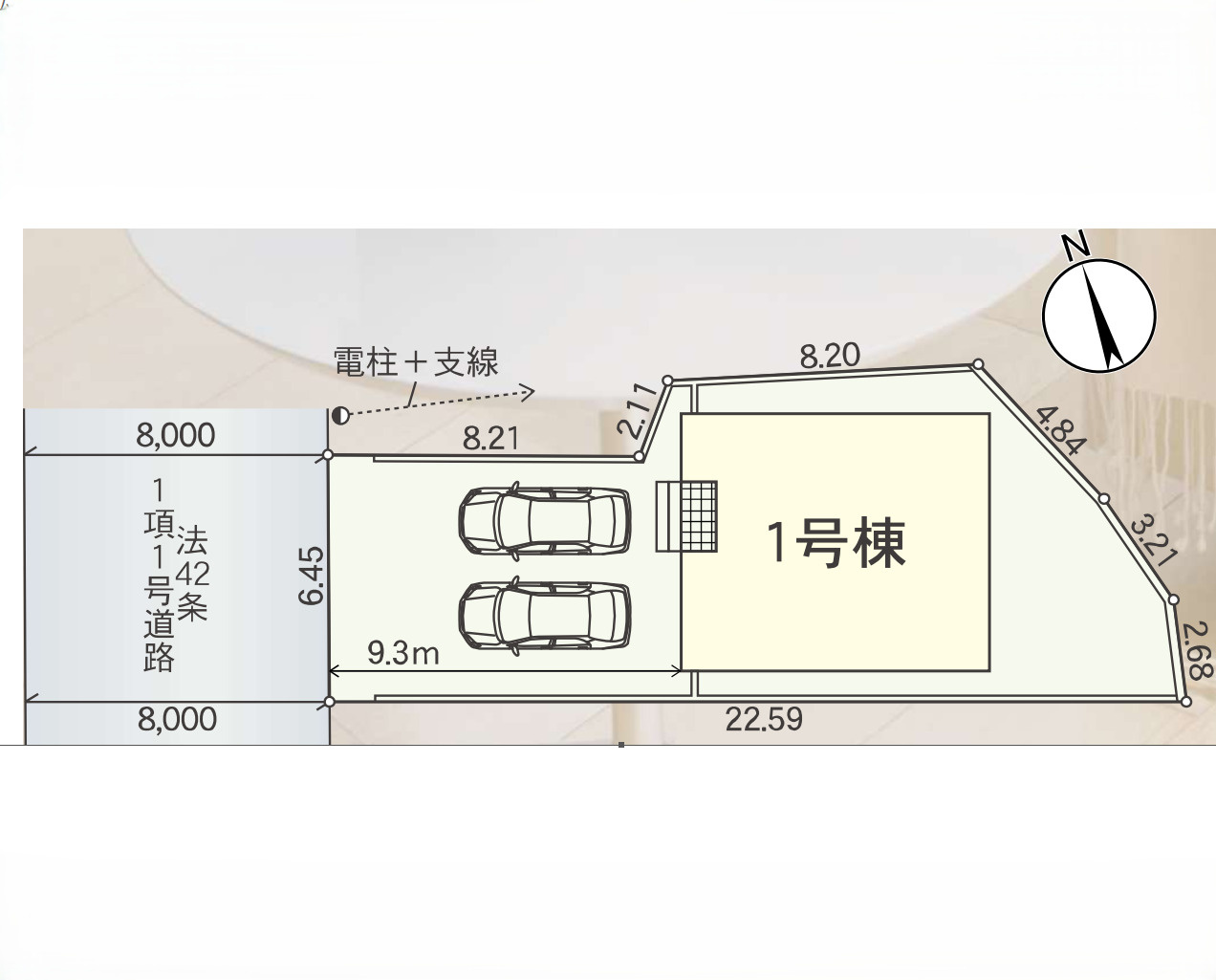 新築戸建　富士市久沢第8　全1棟　1号棟の区画図