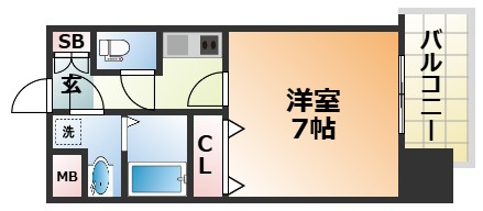 プレサンス三宮花時計前の間取り