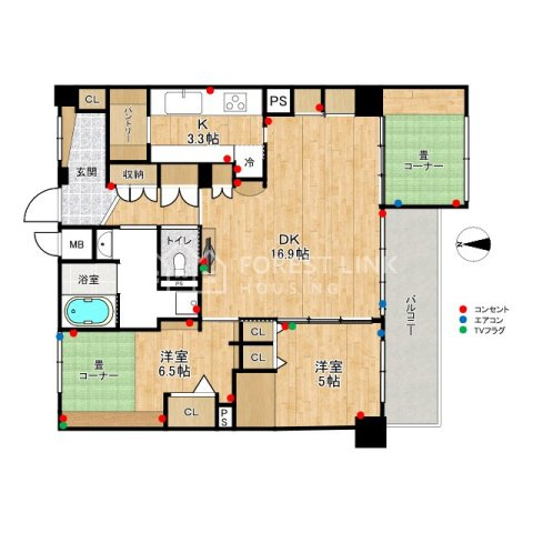 コスモ八尾高安の間取り