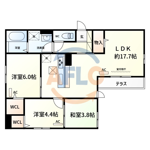 クラシスト万代　住吉小学校の間取り|クラシスト万代　間取り