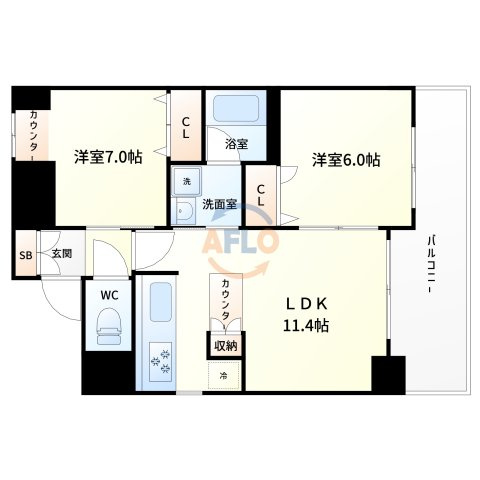 Villa淀川(Ｖｉｌｌａ・淀川)の間取り|間取り