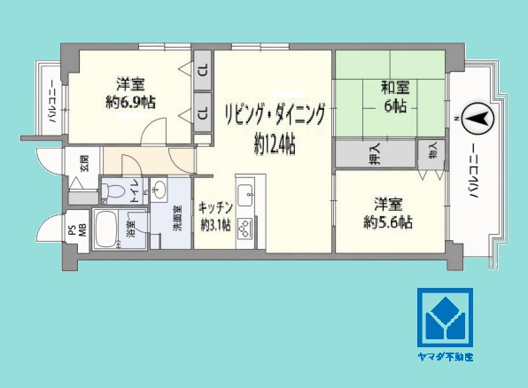 西宮東パーク・マンションの間取り