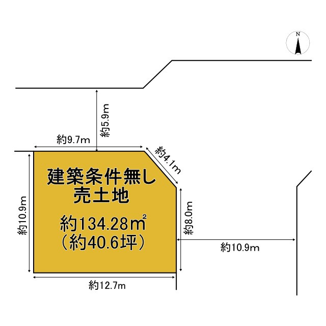 京都市北区小山下初音町　建築条件無し売土地