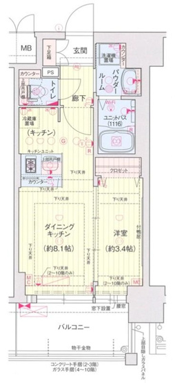 【間取り】 | プレサンス新大阪ジェイズ | 令和２年２月建築・上層階・南向き・オーナーチェンジ物件