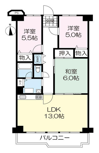 パレス南塚口1号棟の間取り