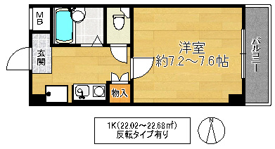 大阪市鶴見区横堤３丁目の賃貸マンションの間取り