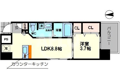 アバンティ南堀江ウエストの間取り|アバンティ南堀江ウエスト　角部屋・南向き