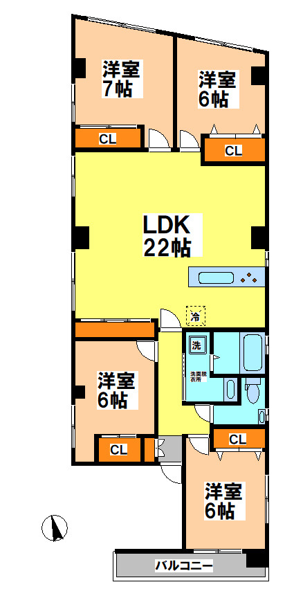 三鷹市井の頭５丁目の賃貸マンションの間取り