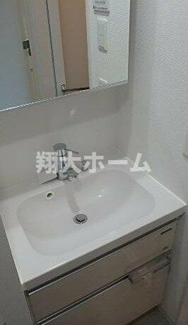 北区栄町の賃貸マンションの洗面所