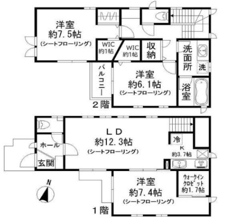 サニーアヴェニュー　Ｂ棟の間取り