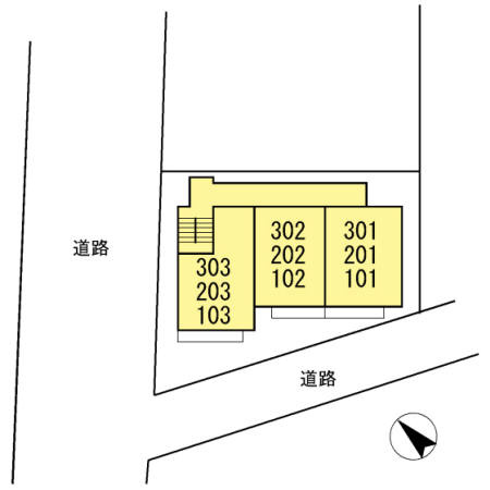 大黒屋ハイツ 三番館の区画図