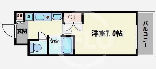 エスリード難波駅前の間取り|エスリード難波駅前　ひろびろとした間取り