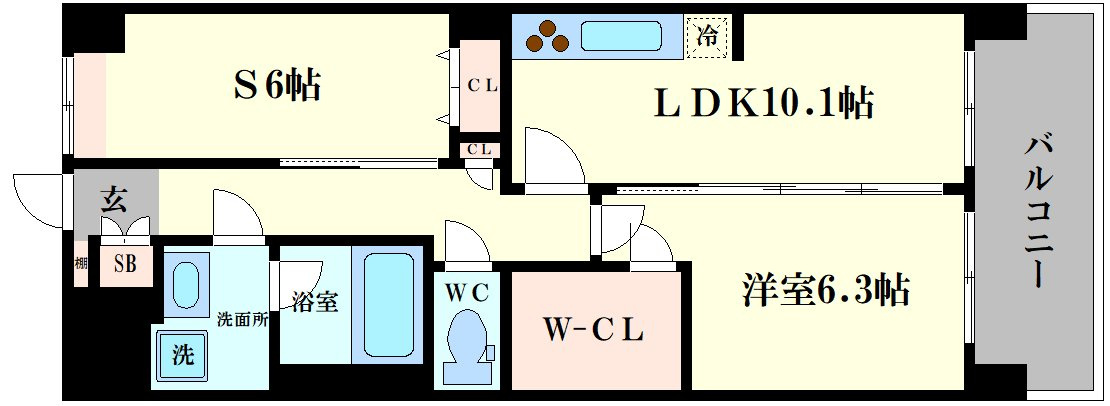 大阪市浪速区浪速西１丁目の賃貸マンションの間取り