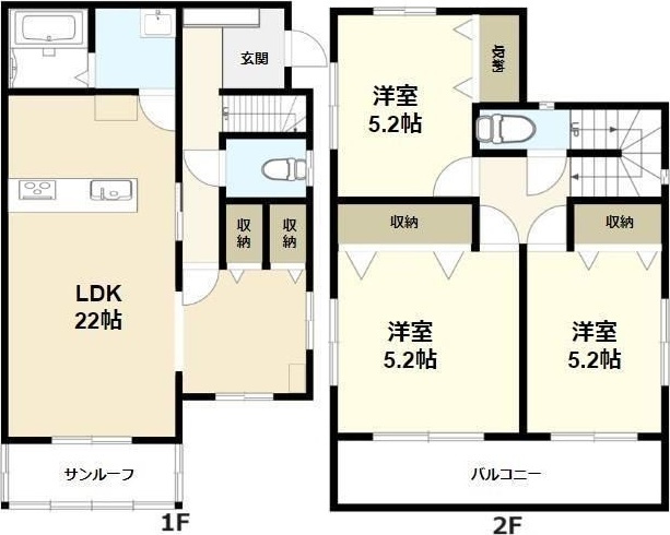 西町南畑貸家の間取り|使い勝手の良い間取りです♪