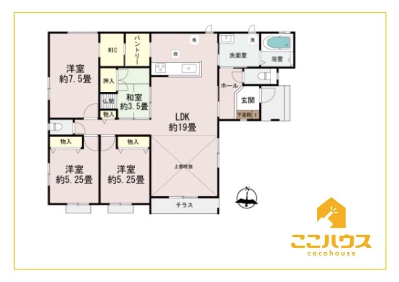 南城市佐敷津波古　新築戸建て　全３棟　C号棟の間取り