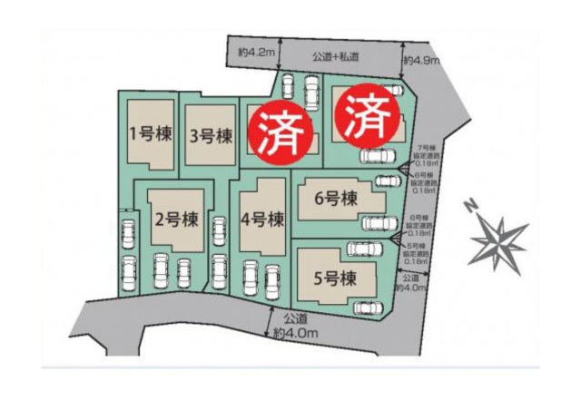 あきる野市野辺全８棟の区画図|全８区画の現場です。最新の販売状況はお問い合わせください。