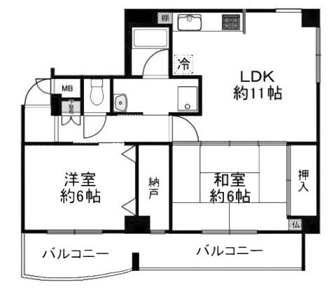 【間取り】 | インペリアル上桂 | 専有面積53.42㎡