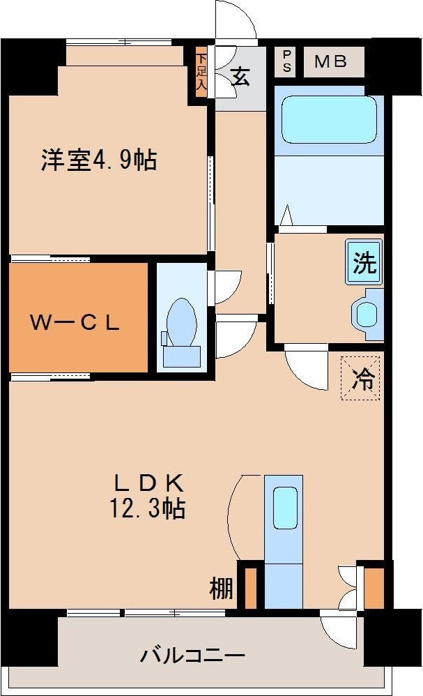 プラムフィールド東櫛原の間取り|使い勝手の良い間取りです♪