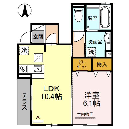 茨木市上中条２丁目のアパートの間取り