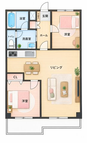 【間取り】 | ベターハウス天神橋　ペット一部可/駅まで平坦/ひろ～いLDK