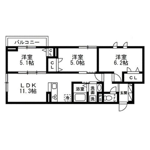(仮)セレスティア豊玉南 の間取り|間取りです。