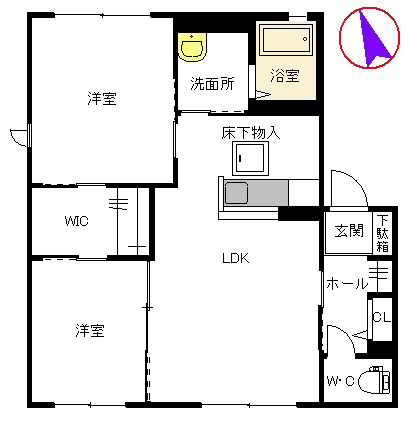 ビューハイム Ⅱ A棟の間取り|使い勝手の良い間取りです♪