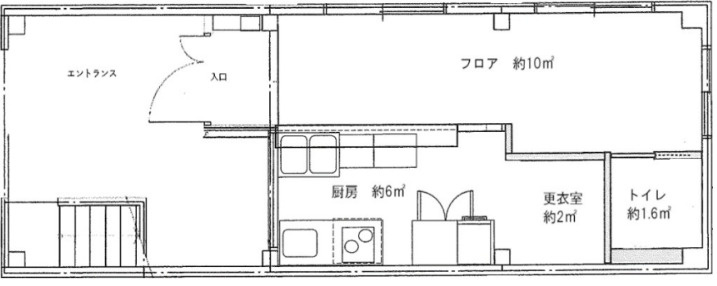 大阪市城東区新喜多２丁目の店舗一部の間取り