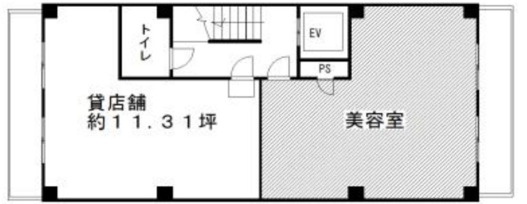大阪市中央区南船場３丁目の店舗一部の間取り