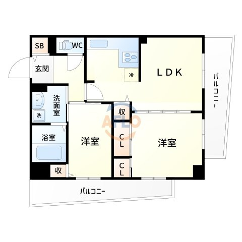キャニスコート上新庄の間取り|間取り