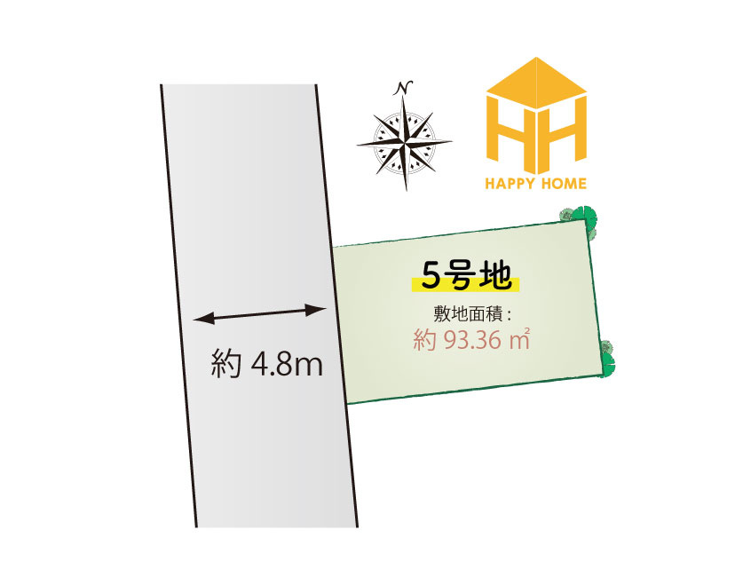 摂津市新在家1丁目売り土地｜全10区画分譲予定の土地図|敷地面積：93.36㎡