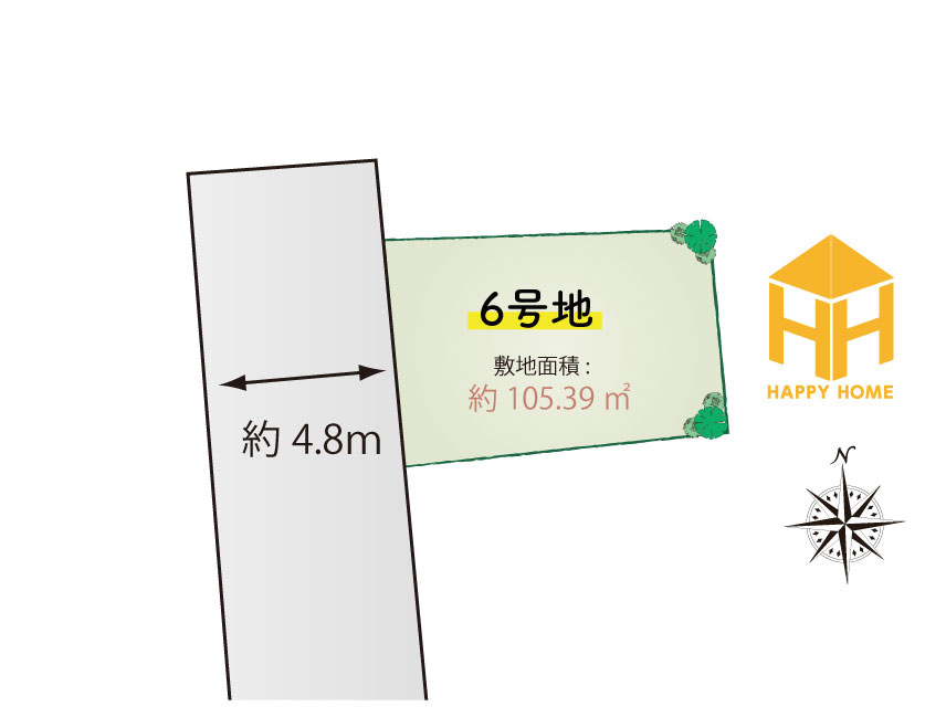 摂津市新在家1丁目売り土地｜全10区画分譲予定の土地図|敷地面積：105.39㎡