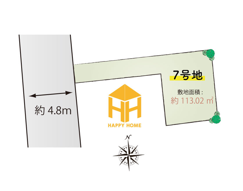 摂津市新在家1丁目売り土地｜全10区画分譲予定の土地図|敷地面積：113.02㎡