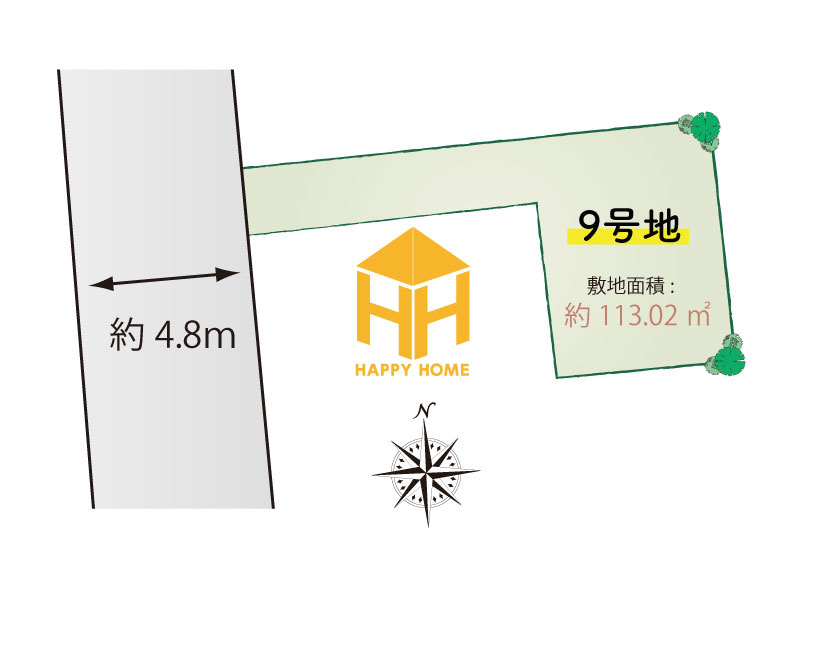 摂津市新在家1丁目売り土地｜全10区画分譲予定の土地図|敷地面積：113.02㎡