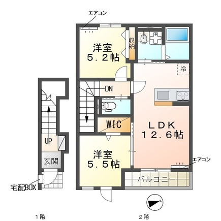 (仮称)　流山市加1丁目　アパートの間取り
