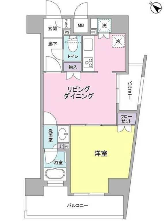 コンフォリア三宿　礼金0　ペット相談可　高層階の間取り