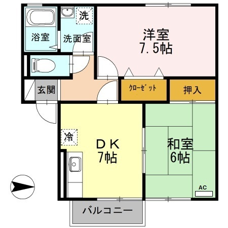 【間取り】 | グリーンシャテロ　B棟