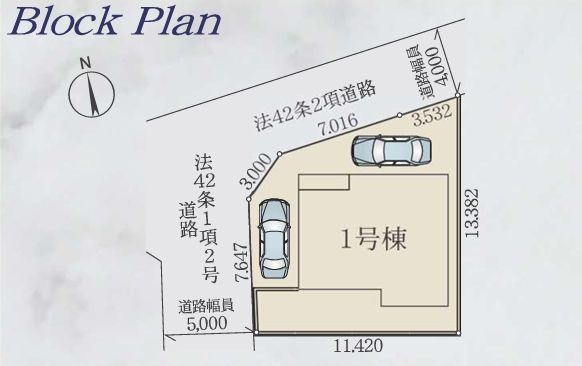 海老名市国分北3丁目新築戸建て　7期1号棟の区画図|区画図「海老名市国分北3丁目新築戸建て　1号棟」