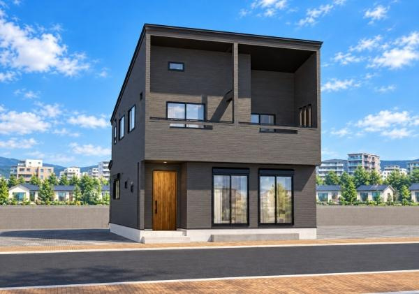 横浜市旭区上白根１丁目の新築一戸建の完成予想図|外観のイメージパースです。
スタイリッシュな外観で完成が楽しみです。