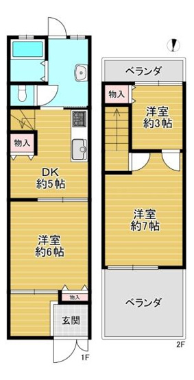 【間取り】 | 四條畷市中野新町　中古テラスハウス