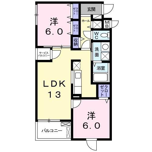 【間取り】 | ベル　セゾンＡ