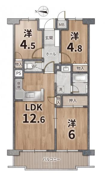 大和郡山アーバンコンフォートの間取り