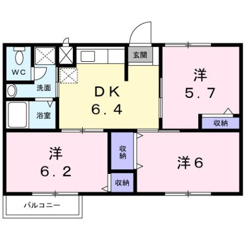 サンパティーク　Ａの間取り
