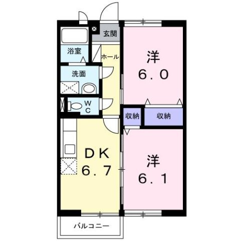 オネストイズミヤＡの間取り